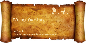 Mátay Adrián névjegykártya